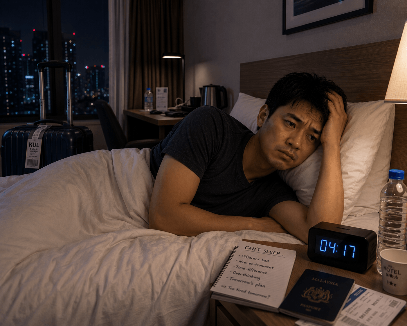 Sukar tidur bila travel